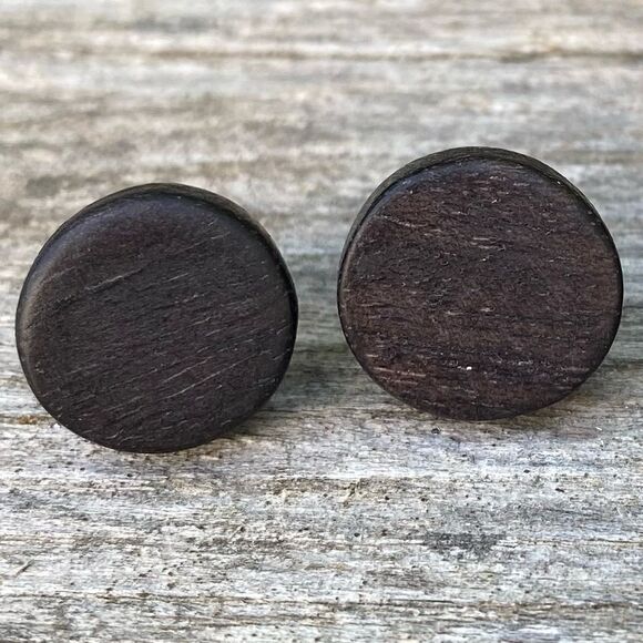 NEW NWT Nordstrom Stephan & Co Owl & Wood Circle Stud Earrings. - Picture 5 of 7